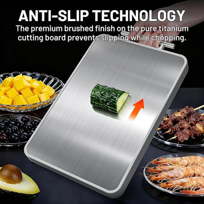 Titanium Cutting Boards For Kitchen, Ebony Wood Cutting Board, Double Sided - Image 9