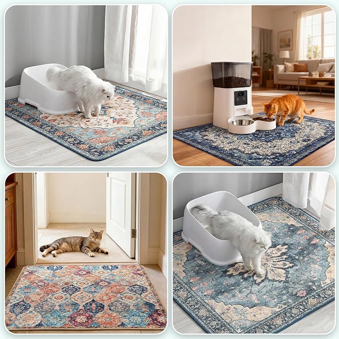 Hompet Cat Litter Mat 4 Pack, 18x28 Machine Washable Trapping Mats - Image 4