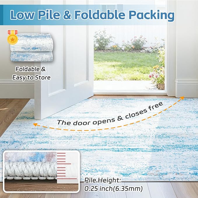 10x12 Area Rugs Washable Rug: Anti-Skid Abstract Modern Living Room Rug Soft - Image 7