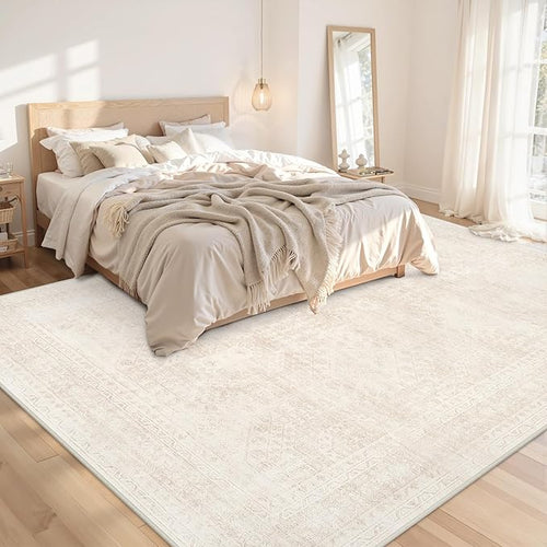 10x14 Area Rugs for Living Room: Vintage Boho Neutral Washable Rug Indoor Soft - Image 2