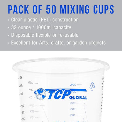 TCP Global 32 oz. Graduated Plastic Mixing Cups - Image 3