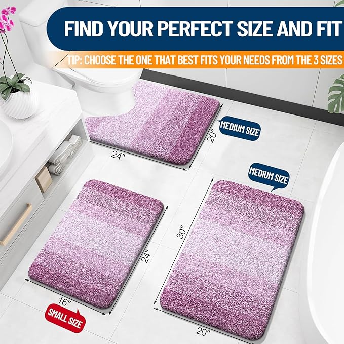 OLANLY Large Bathroom Rugs Mat 45x27, Extra Soft Absorbent Microfiber Bath Rugs - Image 2