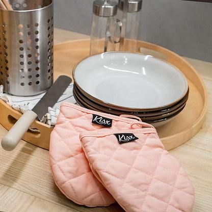 Pink Silicone Oven Mitts & Pot Holders Set - Image 8