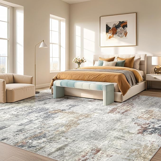 DMOYEST 9x12 Area Rug for Living Room, Washable & Non Slip Large Indoor Carpet - Image 3
