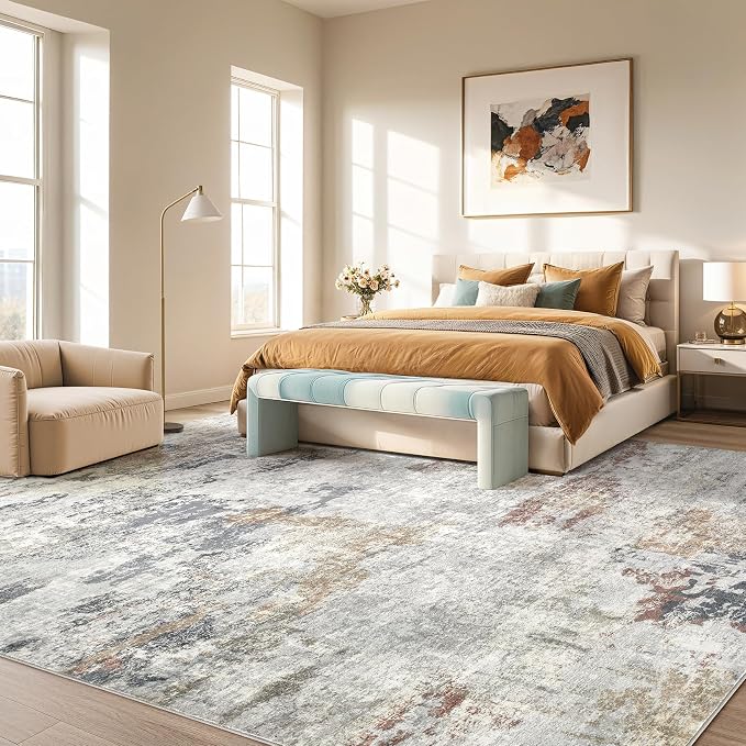 DMOYEST 7x9 Area Rugs for Living Room, Washable Large Abstract Rug, Non Slip - Image 4