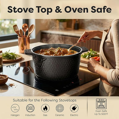 Gotham Steel Hammered 5 Qt Lightweight Dutch Oven Pot - Image 7