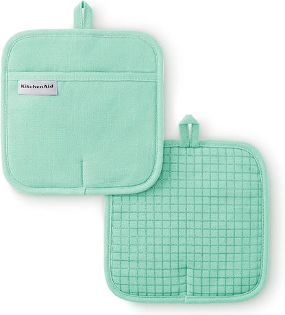 KITCHENAID Gourmet Series Gridlines Pot Holders 2-Pack Set, Heat Resistant up by KitchenAid