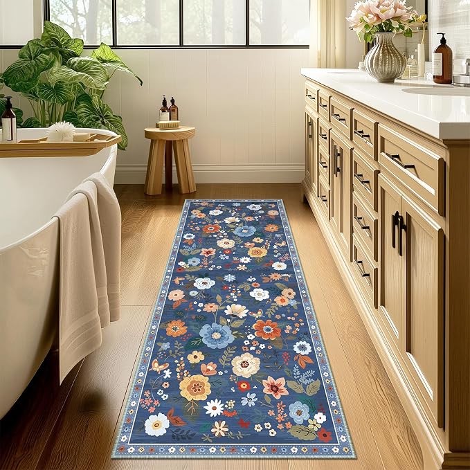 RELEANY Floral 2x6 Area Rugs Washable Print Boho Cute Carpet Non Slip Flower - Image 9
