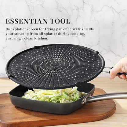 Splatter Screen for Frying Pan, Silicone Grease Splatter Guard, Heat-Resistant - Image 6