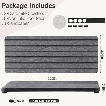 NiuYichee 2 PCS Water Absorbent diatomite Coasters, 10.2" x 4" Water Absorbing - Image 5