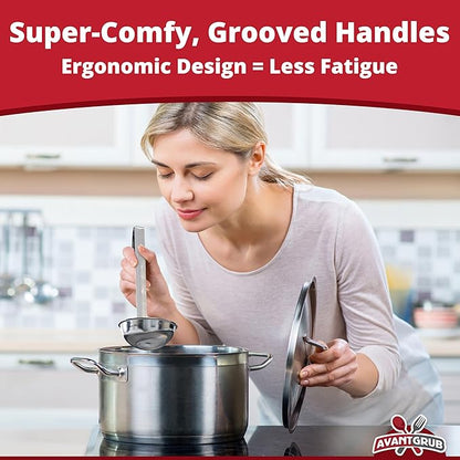 Super Sturdy, Ergonomic 8 Oz. Soup Ladle 1 Pk. Stainless Steel Ladles - Image 5