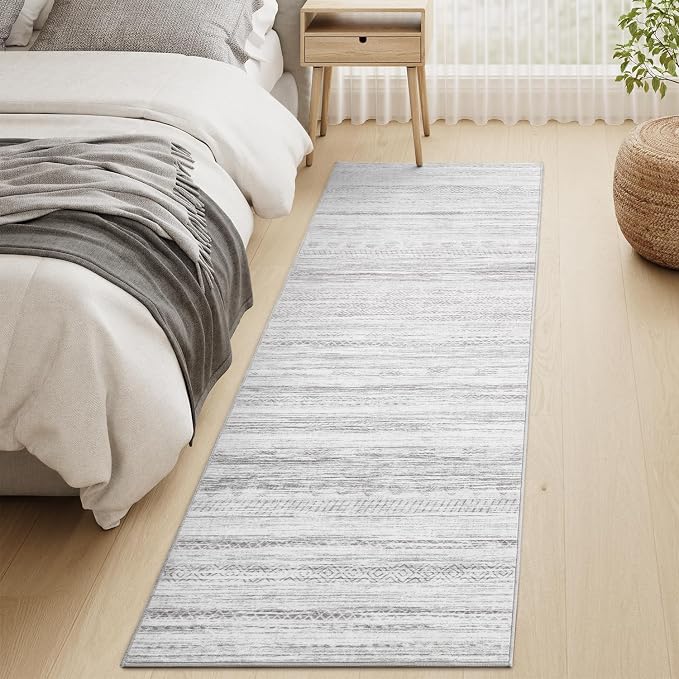 2x8 Runner Rug Machine Washable Non Slip Area Rug Distressed Neutral Moroccan - Image 4
