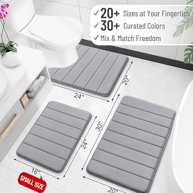 OLANLY Memory Foam Long Bathroom Rugs Runner 47x24, Super Soft Absorbent Bath - Image 2
