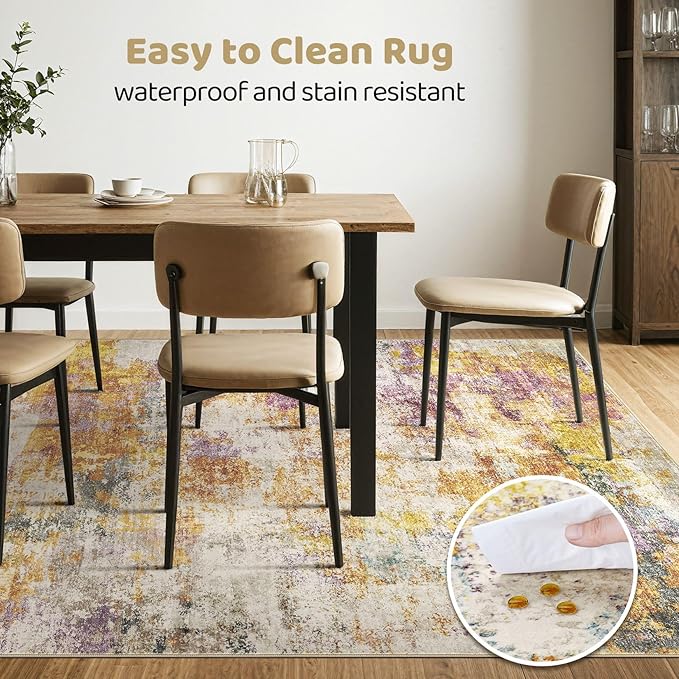 6x9 Area Rugs Living Room: Washable Large Abstract Modern Soft Stain Resistant - Image 6