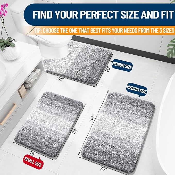 OLANLY Large Bathroom Rugs Mat 50x30, Extra Soft Absorbent Microfiber Bath Rugs - Image 2