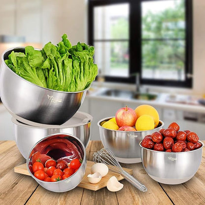 Wildone Mixing Bowls with Airtight Lids Set, with Grater Attachments & Non-Slip - Image 6
