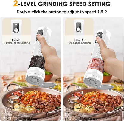 Electric Salt and Pepper Grinder Set, Upgrade 2-Speed Setting, External 5 - Image 4