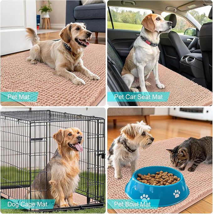 OLANLY Dog Door Mat for Muddy Paws 54x32, Absorbs Moisture and Dirt, Absorbent - Image 7