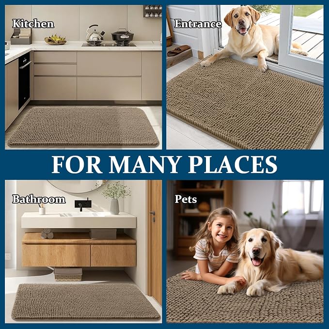 OLANLY Dog Door Mat for Muddy Paws 32x20, Absorbs Moisture and Dirt, Absorbent - Image 8