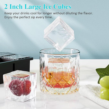 Large Ice Cube Tray for Whiskey: 2inch Big Silicone Ice Trays - Image 4