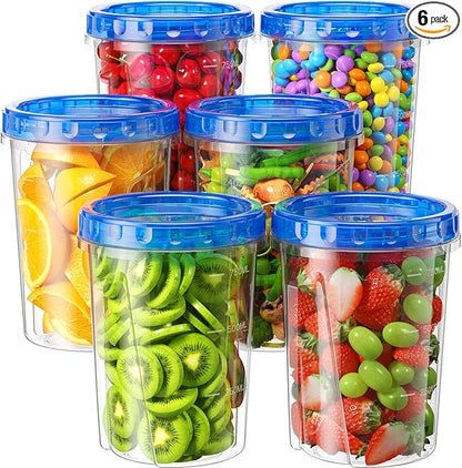 BiuLeon 6 Pack-34oz Freezer Storage Containers, Plastic Food Storage Containers by Unknown