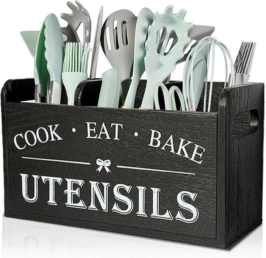 Wooden Kitchen Utensil Holder by Atooge