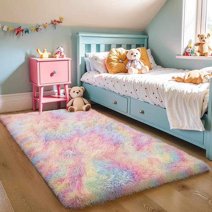 KICHOWUA Thick Area Rug 4x6 Fluffy Shag - Image 8