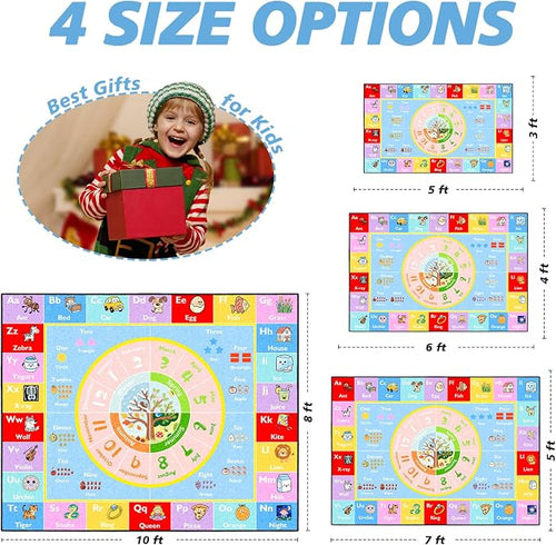 ABC Kids Rug for Playroom, 4x6 ft Alphabet Small Classroom Rug, Non-Slip - Image 2