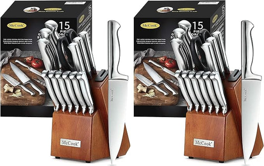 McCook® Knife Sets, German Stainless Steel Kitchen Knife Block Sets by McCook
