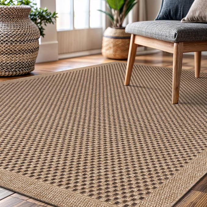 CAMILSON Easy Jute Rug 10x14, Indoor Outdoor Natural Color Fiber Area Rugs - Image 6