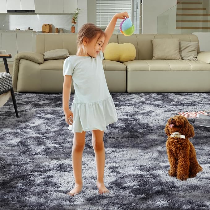 5X8 Ultra Soft Rug for Living Room, Fluffy Shag Area Rug for Bedroom, Modern - Image 7