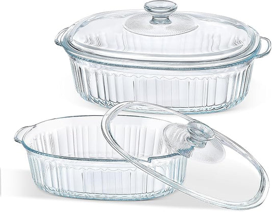 M MCIRCO 4-Piece Glass Casserole Baking Dish, 1.9 Qt and 3 Qt by MMCIRCO