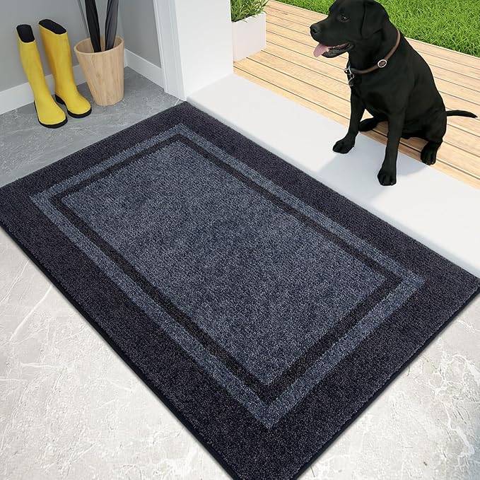 PURRUGS Dirt Trapping Door Mat 20" x 32", Non-Slip Machine Washable Entryway Rug by PURRUGS