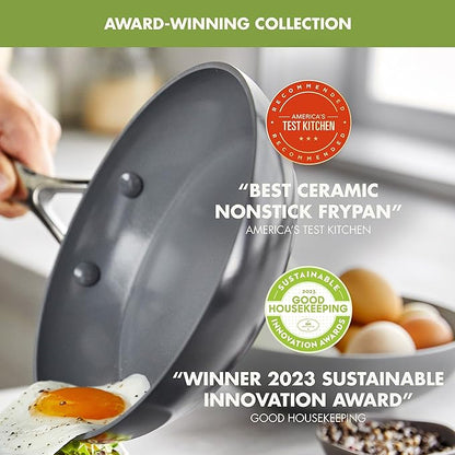 GreenPan Valencia Pro Ceramic Nonstick 22 Piece Cookware Set, Hard Anodized - Image 3