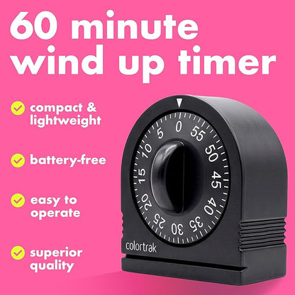 60 Minute Wind Up Timer, Visual Mechanical Timer, from 0 to 60 Minutes - Image 2