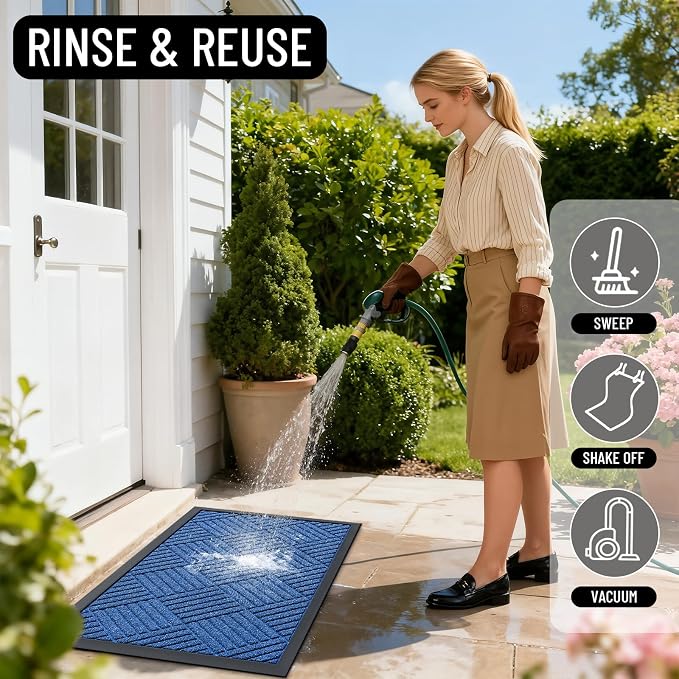 OLANLY Front Door Mat Outside Entrance 35x23, Heavy Duty Sturdy Natural Rubber - Image 7