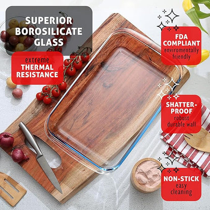 Nestl 8pc Glass Baking Dishes for Oven, Glass Food Storage Containers - Image 2