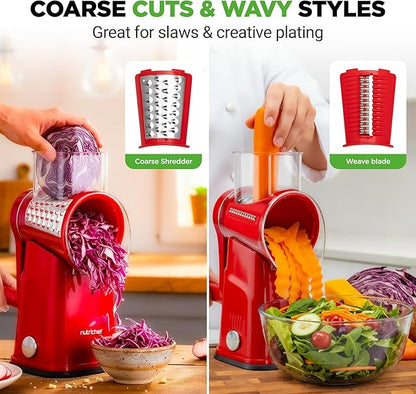 NutriChef 5 in 1 Cheese Grater & Shredder | 5 Different Blades - Image 5