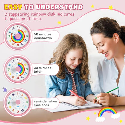 HIPPIH Visual Timer for Kids, 60 Minute Countdown Timers for Classroom Kitchen - Image 8