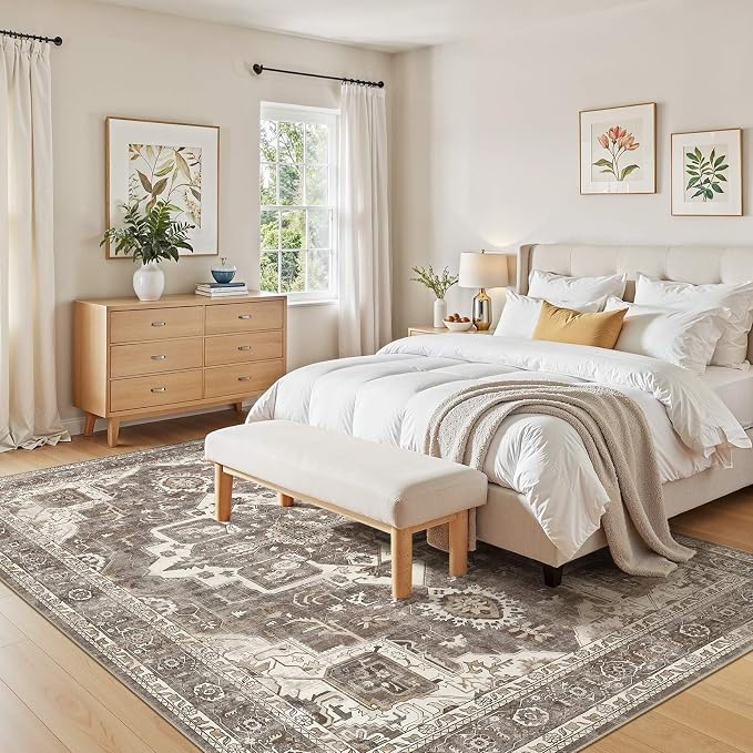 9x12 Washable Area Rugs for Living Room, Large Rug Non Slip Backing Vintage - Image 5