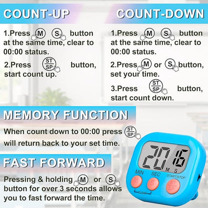 ZILLEEN Classroom Timer for Kids Teachers 4 Pack Digital Timers - Image 8