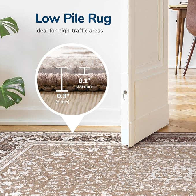 Lessymo 5x7 Area Rugs 5x7, Machine Washable Area Rugs, Super Soft Faux-Wool - Image 6