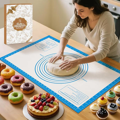 Silicone Pastry Mat for Baking, Pastry Dough Mat for Rolling, Kneading Mat by MimekitchenKitchenHelper