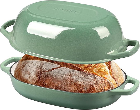 EDGING CASTING Enameled Cast Iron Oval Dutch Oven Pot by EDGINGCOOKWARE