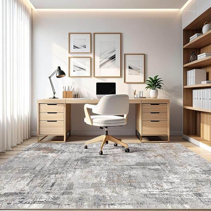 LOONGRUG 9x12 Area Rug Living Room: Washable Large Abstract Soft Stain - Image 8