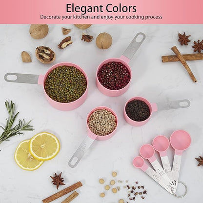 Measuring Cups and Spoons Set of Huygens Kitchen Gadgets 10 Pieces, Stackable - Image 6
