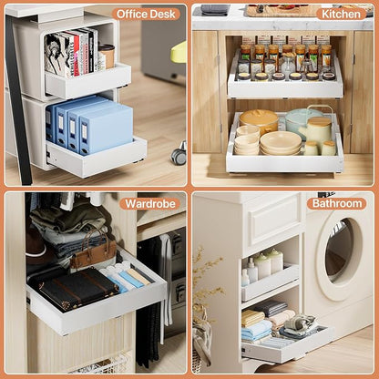 2 Pack Pull out Cabinet Organizer, Width Depth, - Image 4