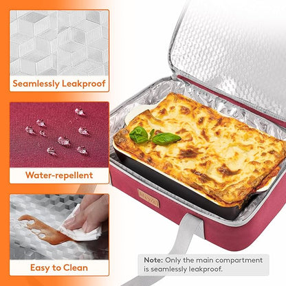 Lifewit Insulated Double Decker Casserole Carrier, Expandable Lasagna Lugger - Image 6
