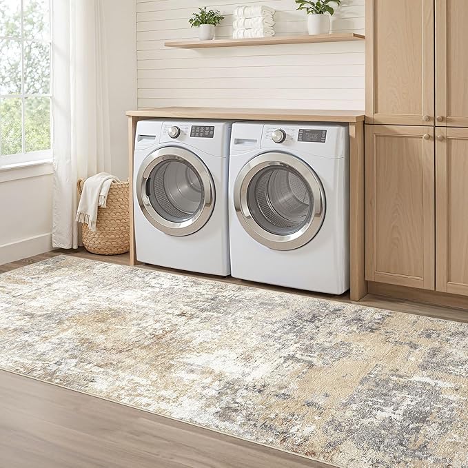Runner Rug Kitchen Washable Rugs: 3x8 Non-Slip Abstract Soft Modern Stain - Image 7