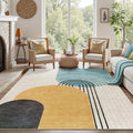 DCX Machine Washable 6x9 Area Rug, Midcentury Modern Non Slip Stain Resistant by DCXWashableRug